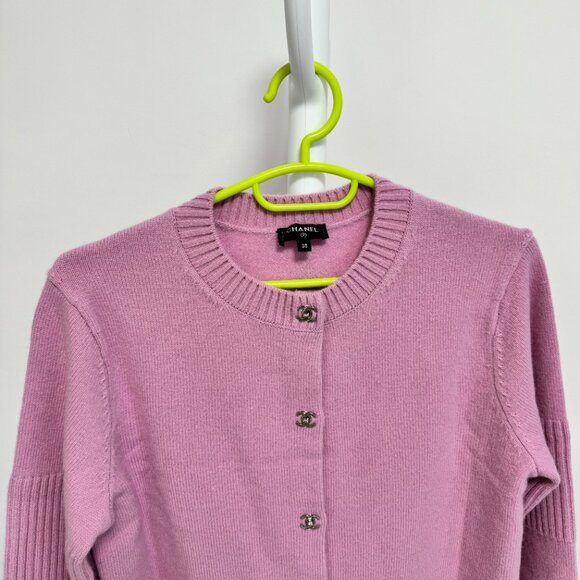 Chanel Pink Cardigan Size 38 - Picture 3 of 10